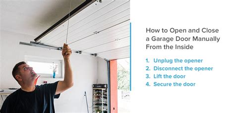 How to manually close garage door - Jun 26, 2023 ... To manually close a garage door, you first have to remove everything out of the way for safety reasons. Then, you have to locate and pull the ...